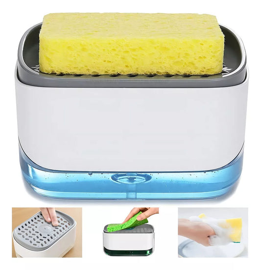 Dispensador de Jabón para Cocina con Porta Esponja.