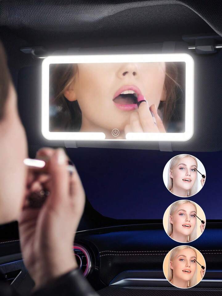 🌟 Espejo de Tocador con Visera de Coche Recargable con LED.