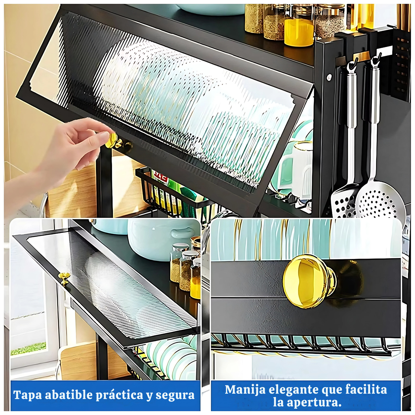 🏡 Escurridor de Platos Premium Multifuncional con Tapa Protectora.