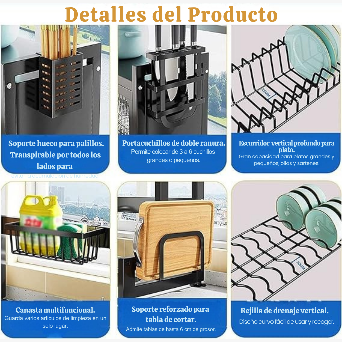 🏡 Escurridor de Platos Premium Multifuncional con Tapa Protectora.